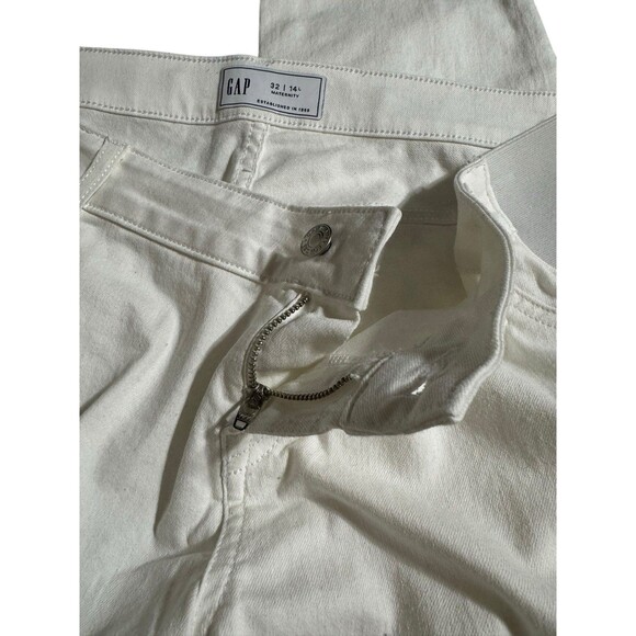 Gap Maternity White  side panel jeans size 32/14 Long EUC - Picture 6 of 7